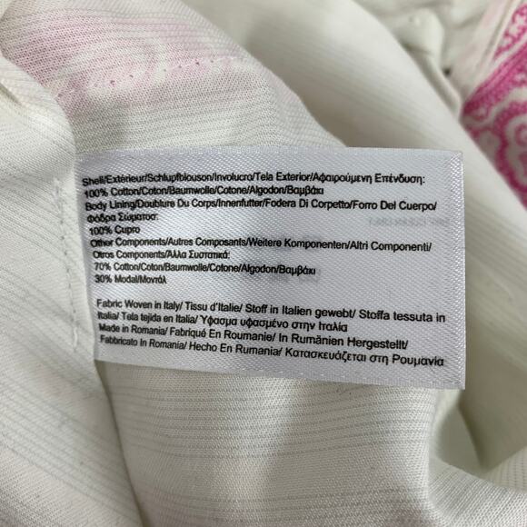 BLACK FLEECE Size 28 Pink White Paisley Cotton Zip Fly Shorts - Picture 3 of 4